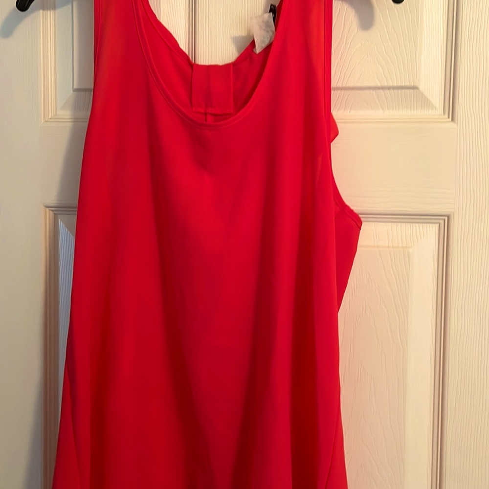 Coral bow back tank top